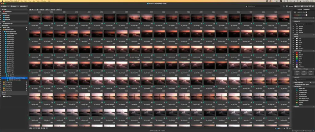 Capture d'écran du module Gérer dans ACDSee Photo Studio