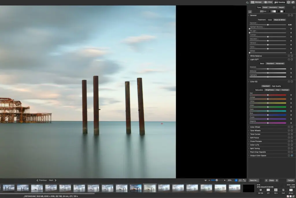 Capture d'écran des outils d'édition ACDSee Photo Studio Develop 